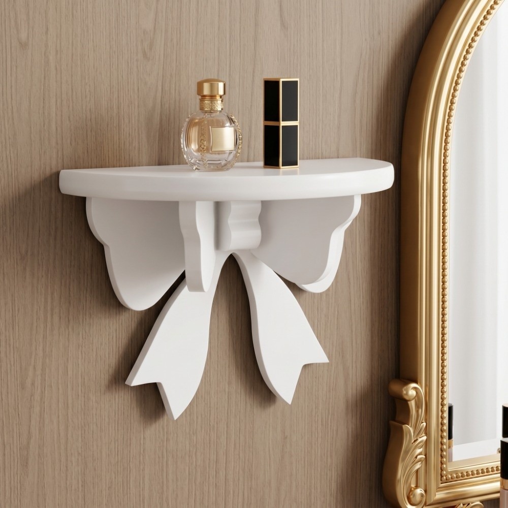 Shelf Bracket Pair - رفوف خشبية عائمة بيضاء 20x10x13 سم،