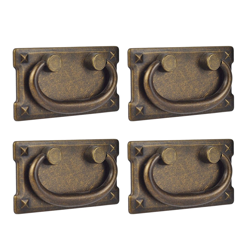4 قطعة خمر العتيقة برونزية درج - مراجعة Furniture Hardware Parts وسعره